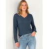 image:imageANRABESS Womens Long Sleeve V Neck Waffle Knit Shirts  Dressy Casual Tunic Tops Soft Comfortable Loose Fit Basic Tees Travel Work Daily Wear Fall Spring Winter BlouseNavy Blue