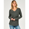 image:imageANRABESS Womens Long Sleeve V Neck Waffle Knit Shirts  Dressy Casual Tunic Tops Soft Comfortable Loose Fit Basic Tees Travel Work Daily Wear Fall Spring Winter BlouseArmy Green