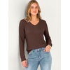 image:imageANRABESS Womens Long Sleeve V Neck Waffle Knit Shirts  Dressy Casual Tunic Tops Soft Comfortable Loose Fit Basic Tees Travel Work Daily Wear Fall Spring Winter BlouseRed Brown
