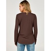 image:imageANRABESS Womens Long Sleeve V Neck Waffle Knit Shirts  Dressy Casual Tunic Tops Soft Comfortable Loose Fit Basic Tees Travel Work Daily Wear Fall Spring Winter BlouseRed Brown