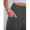image:imageANRABESS Womens Pants Elastic Waist Summer Casual Harem Barrel Lounge Work Slacks Cropped Beach Vacation Clothes with PocketsDark Gray