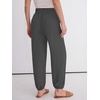image:imageANRABESS Womens Pants Elastic Waist Summer Casual Harem Barrel Lounge Work Slacks Cropped Beach Vacation Clothes with PocketsDark Gray