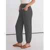 image:imageANRABESS Womens Pants Elastic Waist Summer Casual Harem Barrel Lounge Work Slacks Cropped Beach Vacation Clothes with PocketsDark Gray