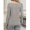 image:imageANRABESS Womens Puff Long Sleeve Shirts  Basic Crewneck Tops Comfy Soft Layering Tees Business Casual Work Office Outfits Fall Winter Transition ClothesStripe Almond