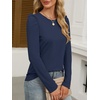 image:imageANRABESS Womens Puff Long Sleeve Shirts  Basic Crewneck Tops Comfy Soft Layering Tees Business Casual Work Office Outfits Fall Winter Transition ClothesNavy Blue