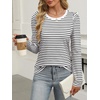 image:imageANRABESS Womens Puff Long Sleeve Shirts  Basic Crewneck Tops Comfy Soft Layering Tees Business Casual Work Office Outfits Fall Winter Transition ClothesStripe Black
