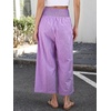image:imageANRABESS Womens Striped Gingham Palazzo Pants  Wide Leg Smocked High Waisted Cropped PJ Bottoms Lounge amp Casual Summer Fall Comfy Cute Pants with PocketsPurple White Plaid Stripe