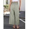 image:imageANRABESS Womens Striped Gingham Palazzo Pants  Wide Leg Smocked High Waisted Cropped PJ Bottoms Lounge amp Casual Summer Fall Comfy Cute Pants with PocketsArmy Green White Plaid
