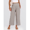 image:imageANRABESS Womens Striped Gingham Palazzo Pants  Wide Leg Smocked High Waisted Cropped PJ Bottoms Lounge amp Casual Summer Fall Comfy Cute Pants with PocketsBrown White Stripe