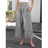 image:imageANRABESS Womens Striped Gingham Palazzo Pants  Wide Leg Smocked High Waisted Cropped PJ Bottoms Lounge amp Casual Summer Fall Comfy Cute Pants with PocketsBlack White Plaid