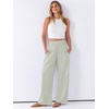 image:imageANRABESS Womens Striped Gingham Palazzo Pants  Wide Leg Smocked High Waisted Pajama Pants Lounge amp Casual Summer Fall Cute Pants with PocketsArmy Green White Stripe
