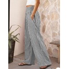 image:imageANRABESS Womens Striped Gingham Palazzo Pants  Wide Leg Smocked High Waisted Pajama Pants Lounge amp Casual Summer Fall Cute Pants with PocketsBlack White Plaid