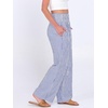 image:imageANRABESS Womens Striped Gingham Palazzo Pants  Wide Leg Smocked High Waisted Pajama Pants Lounge amp Casual Summer Fall Cute Pants with PocketsBlue White Stripe