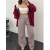 image:imageANRABESS Womens Striped Gingham Palazzo Pants  Wide Leg Smocked High Waisted Pajama Pants Lounge amp Casual Summer Fall Cute Pants with PocketsBrown White Plaid
