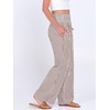 image:imageANRABESS Womens Striped Gingham Palazzo Pants  Wide Leg Smocked High Waisted Pajama Pants Lounge amp Casual Summer Fall Cute Pants with PocketsBrown White Stripe
