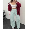 image:imageANRABESS Womens Striped Gingham Palazzo Pants  Wide Leg Smocked High Waisted Pajama Pants Lounge amp Casual Summer Fall Cute Pants with PocketsGreen White Plaid