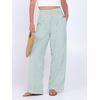 image:imageANRABESS Womens Striped Gingham Palazzo Pants  Wide Leg Smocked High Waisted Pajama Pants Lounge amp Casual Summer Fall Cute Pants with PocketsGreen White Stripe