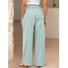 image:imageANRABESS Womens Striped Gingham Palazzo Pants  Wide Leg Smocked High Waisted Pajama Pants Lounge amp Casual Summer Fall Cute Pants with PocketsGreen White Plaid