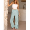image:imageANRABESS Womens Striped Gingham Palazzo Pants  Wide Leg Smocked High Waisted Pajama Pants Lounge amp Casual Summer Fall Cute Pants with PocketsGreen White Plaid