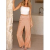 image:imageANRABESS Womens Striped Gingham Palazzo Pants  Wide Leg Smocked High Waisted Pajama Pants Lounge amp Casual Summer Fall Cute Pants with PocketsOrange White Plaid