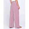 image:imageANRABESS Womens Striped Gingham Palazzo Pants  Wide Leg Smocked High Waisted Pajama Pants Lounge amp Casual Summer Fall Cute Pants with PocketsRed White Stripe