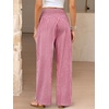 image:imageANRABESS Womens Striped Gingham Palazzo Pants  Wide Leg Smocked High Waisted Pajama Pants Lounge amp Casual Summer Fall Cute Pants with PocketsRed White Plaid