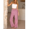 image:imageANRABESS Womens Striped Gingham Palazzo Pants  Wide Leg Smocked High Waisted Pajama Pants Lounge amp Casual Summer Fall Cute Pants with PocketsRed White Plaid