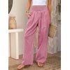 image:imageANRABESS Womens Striped Gingham Palazzo Pants  Wide Leg Smocked High Waisted Pajama Pants Lounge amp Casual Summer Fall Cute Pants with PocketsRed White Plaid