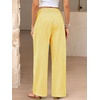 image:imageANRABESS Womens Striped Gingham Palazzo Pants  Wide Leg Smocked High Waisted Pajama Pants Lounge amp Casual Summer Fall Cute Pants with PocketsYellow White Plaid