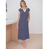 image:imageANRABESS Womens Summer Casual Polo V Neck Dresses  Short Sleeve Split Tshirt Maxi Dress with Pockets Soft WrinkleFree Loose Fit Beach Vacation Travel Outfit Summer ClothesBlue White Stripe
