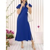 image:imageANRABESS Womens Summer Casual Polo V Neck Dresses  Short Sleeve Split Tshirt Maxi Dress with Pockets Soft WrinkleFree Loose Fit Beach Vacation Travel Outfit Summer ClothesRoyal Blue