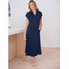 image:imageANRABESS Womens Summer Casual Polo V Neck Dresses  Short Sleeve Split Tshirt Maxi Dress with Pockets Soft WrinkleFree Loose Fit Beach Vacation Travel Outfit Summer ClothesNavy Blue