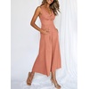image:imageANRABESS Womens Summer Linen Wide Leg Sleeveless Jumpsuits  V Neck Cutout High Waist Rompers Breathable Lightweight Beach Vacation Pants Outfit Casual Dressy Fall Winter Resort WearPink