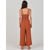 image:imageANRABESS Womens Summer Linen Wide Leg Sleeveless Jumpsuits  V Neck Cutout High Waist Rompers Breathable Lightweight Beach Vacation Pants Outfit Casual Dressy Fall Winter Resort WearBrick Red