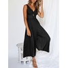 image:imageANRABESS Womens Summer Linen Wide Leg Sleeveless Jumpsuits  V Neck Cutout High Waist Rompers Breathable Lightweight Beach Vacation Pants Outfit Casual Dressy Fall Winter Resort WearBlack