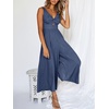 image:imageANRABESS Womens Summer Linen Wide Leg Sleeveless Jumpsuits  V Neck Cutout High Waist Rompers Breathable Lightweight Beach Vacation Pants Outfit Casual Dressy Fall Winter Resort WearDeep Blue