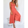 image:imageANRABESS Womens Summer Linen Wide Leg Sleeveless Jumpsuits  V Neck Cutout High Waist Rompers Breathable Lightweight Beach Vacation Pants Outfit Casual Dressy Fall Winter Resort WearPeach