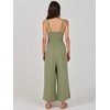 image:imageANRABESS Womens Summer Linen Wide Leg Sleeveless Jumpsuits  V Neck Cutout High Waist Rompers Breathable Lightweight Beach Vacation Pants Outfit Casual Dressy Fall Winter Resort WearOlive
