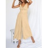 image:imageANRABESS Womens Summer Linen Wide Leg Sleeveless Jumpsuits  V Neck Cutout High Waist Rompers Breathable Lightweight Beach Vacation Pants Outfit Casual Dressy Fall Winter Resort WearBeige