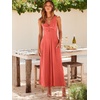 image:imageANRABESS Womens Summer Linen Wide Leg Sleeveless Jumpsuits  V Neck Cutout High Waist Rompers Breathable Lightweight Beach Vacation Pants Outfit Casual Dressy Fall Winter Resort WearPeach
