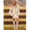 image:imageANRABESS Womens Sweater Dress Oversized Cable Knit Chunky Long Sleeve Short Dresses 2026 Fall Outfits Vacation Winter ClothesApricot