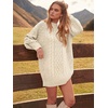 image:imageANRABESS Womens Sweater Dress Oversized Cable Knit Chunky Long Sleeve Short Dresses 2026 Fall Outfits Vacation Winter ClothesBeige