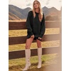 image:imageANRABESS Womens Sweater Dress Oversized Cable Knit Chunky Long Sleeve Short Dresses 2026 Fall Outfits Vacation Winter ClothesBlack