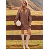 image:imageANRABESS Womens Sweater Dress Oversized Cable Knit Chunky Long Sleeve Short Dresses 2026 Fall Outfits Vacation Winter ClothesBrown