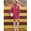 image:imageANRABESS Womens Sweater Dress Oversized Cable Knit Chunky Long Sleeve Short Dresses 2026 Fall Outfits Vacation Winter ClothesCherry
