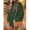 image:imageANRABESS Womens Sweater Dress Oversized Cable Knit Chunky Long Sleeve Short Dresses 2026 Fall Outfits Vacation Winter ClothesDeep Green