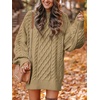 image:imageANRABESS Womens Sweater Dress Oversized Cable Knit Chunky Long Sleeve Short Dresses 2026 Fall Outfits Vacation Winter ClothesKhaki