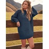 image:imageANRABESS Womens Sweater Dress Oversized Cable Knit Chunky Long Sleeve Short Dresses 2026 Fall Outfits Vacation Winter ClothesNavy