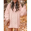 image:imageANRABESS Womens Sweater Dress Oversized Cable Knit Chunky Long Sleeve Short Dresses 2026 Fall Outfits Vacation Winter ClothesPink