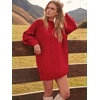 image:imageANRABESS Womens Sweater Dress Oversized Cable Knit Chunky Long Sleeve Short Dresses 2026 Fall Outfits Vacation Winter ClothesRed